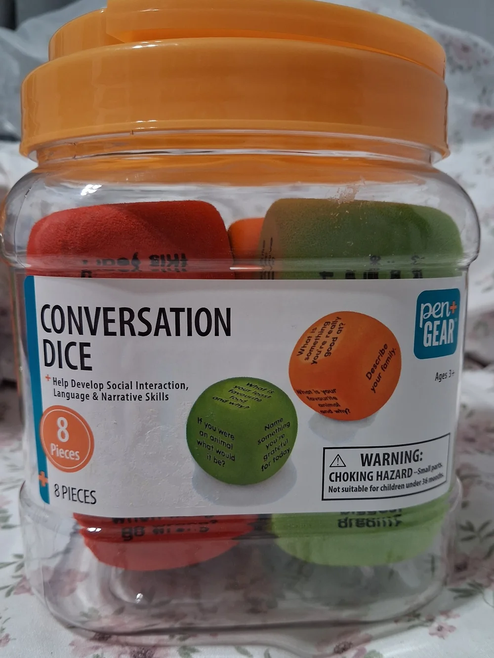 Conversation Dice Set - Orange & Blue
